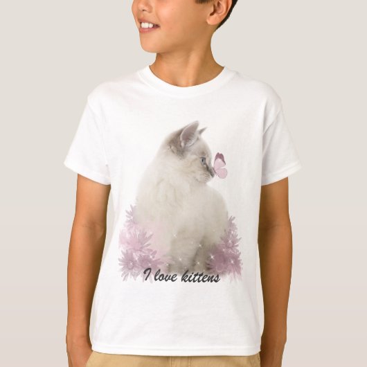 私は子ネコのTシャツを愛します Tシャツ (正面)