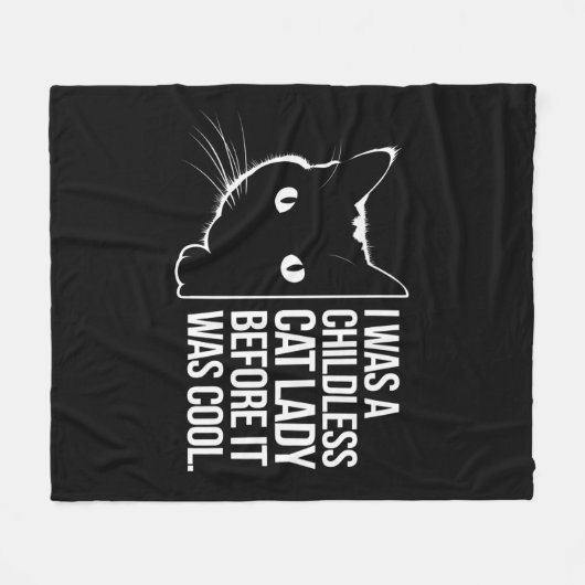 私は子供のいない猫の女性だっクールた フリースブランケット (正面(横))