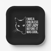 私は子供のいない猫の女性だっクールた ペーパープレート (正面)