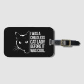 私は子供のいない猫の女性だっクールた ラゲッジタグ (正面横)