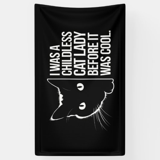 私は子供のいない猫の女性だっクールた 横断幕 (縦)