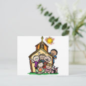 私は子供の教会が大好き！ ポストカード (スタンド正面)