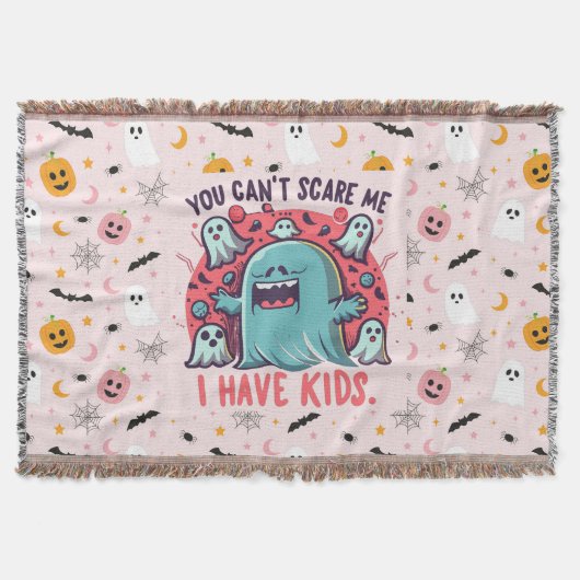 私は子供を持っている私を怖がらせることはできない，ハロウィン不気味 スローブランケット (正面)