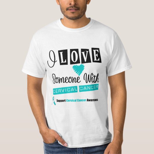 私は子宮頸癌・との誰かを愛します Tシャツ (正面)