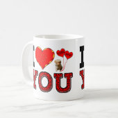 私は子犬および抱擁との愛しましたり及び気球に接吻します コーヒーマグカップ (正面左)