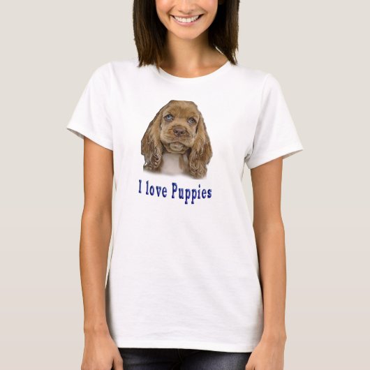 私は子犬が大好きだ Tシャツ (正面)