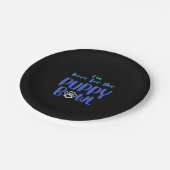 私は子犬のボウルかわいい犬おもしろいの恋人のためにここにいる ペーパープレート (アングル)