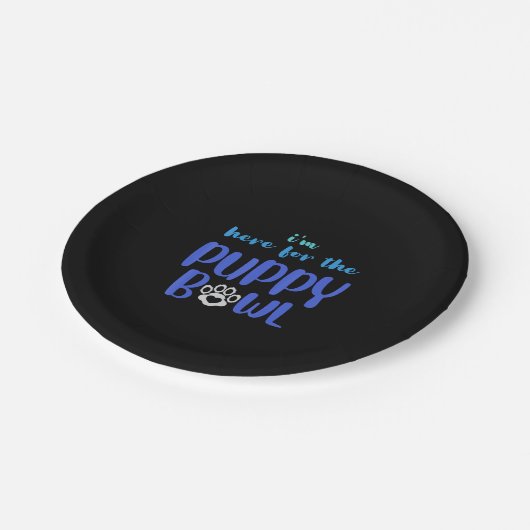私は子犬のボウルかわいい犬おもしろいの恋人のためにここにいる ペーパープレート (アングル)
