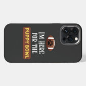 私は子犬のボウルのおもしろい犬のためにここにいる iPhoneケース (裏面横)