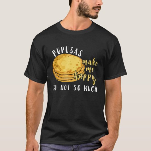 私は子犬の食べ食べ物が好きに子犬を幸せにする Tシャツ (正面)
