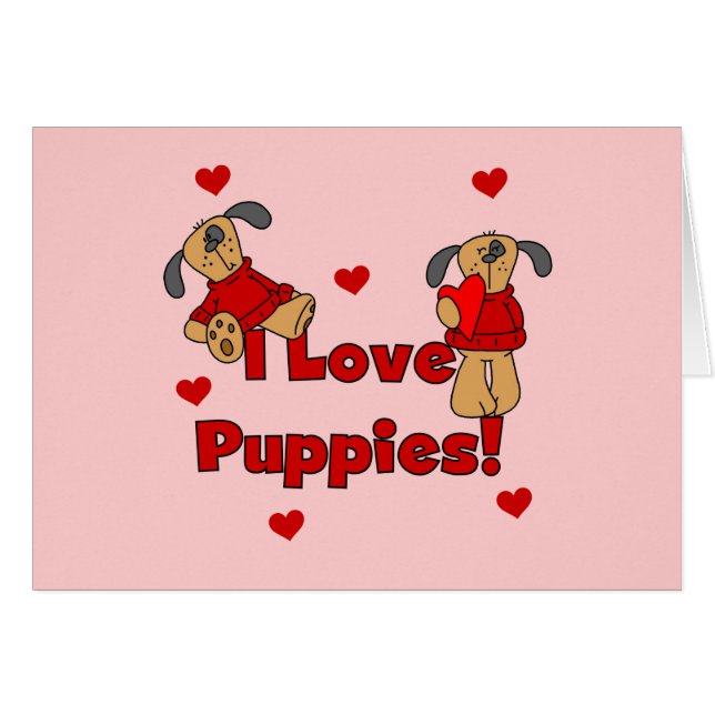 私は子犬のTシャツおよびギフトを愛します (正面横)