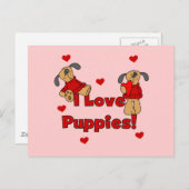 私は子犬のTシャツおよびギフトを愛します ポストカード (正面/裏面)