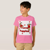 私は子犬のTシャツおよびギフトを愛します Tシャツ (正面フル)