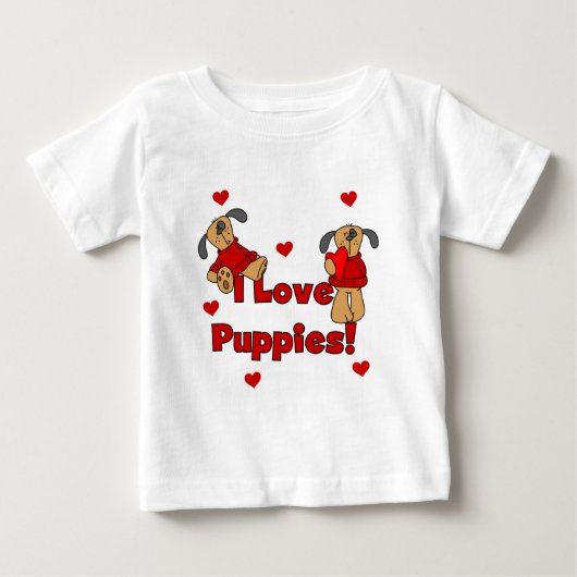 私は子犬のTシャツとギフトが大好き ベビーTシャツ (正面)