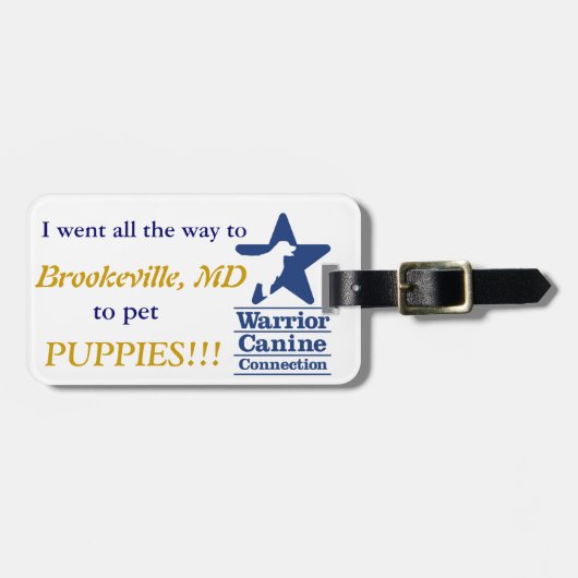 私は子犬をかわいがります!  荷物のラベル ラゲッジタグ (正面横)