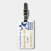 私は子犬をかわいがります!  荷物のラベル ラゲッジタグ (正面縦)