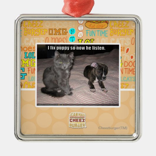 私は子犬を修理します メタルオーナメント (正面)