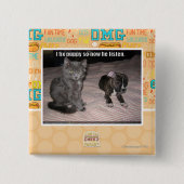 私は子犬を修理します 缶バッジ (正面)