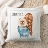 私は子犬ポメラニア犬の女の子が大好きです名前をカスタムする クッション (ブランケット)