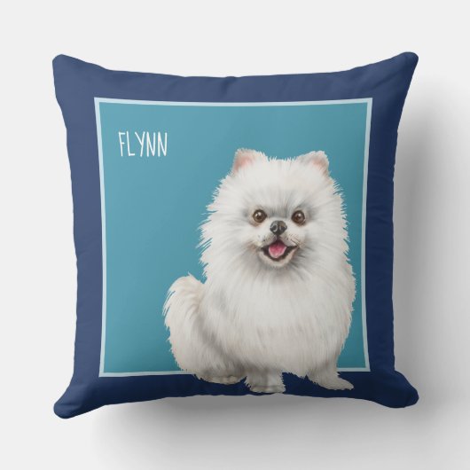 私は子犬ポメラニア犬の女の子が大好きです名前をカスタムする クッション (裏面)