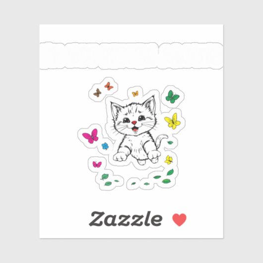 私は子猫ではない – のまわりにかわいい&グラフィックよくはしゃぐ シール (シート)