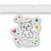 私は子猫ではない – のまわりにかわいい&グラフィックよくはしゃぐ シール (正面)