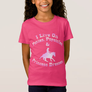 私は子馬、アイスキャンデー、及びプリンセスの服に住んでいます Tシャツ