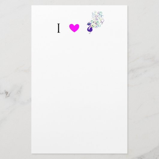 私は孔雀を愛します 便箋 (正面)