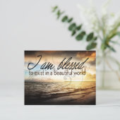 「私は存在賛美する」モチベーション肯定 ポストカード (スタンド正面)