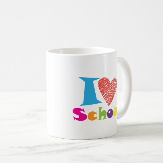 私は学校が大好きだ。新学期卒業漫画 コーヒーマグカップ (正面右)