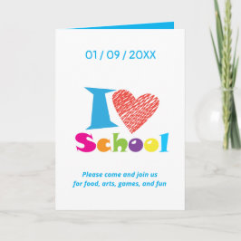 私は学校が大好きだ。新学期漫画の卒業 カード