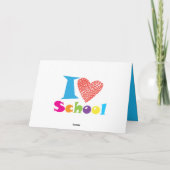 私は学校が大好きだ。新学期漫画の卒業 カード (裏面)