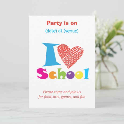 私は学校が大好きだ。新学期漫画の卒業 招待状 (スタンド正面)