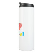 私は学校が大好きだ。新学期。漫画かわいいハート タンブラー (回転右)