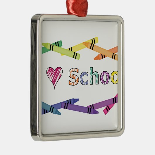 私は学校が大好き メタルオーナメント (右)