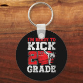 私は学校に二等空手Ckを蹴る準備ができている キーホルダー (正面)