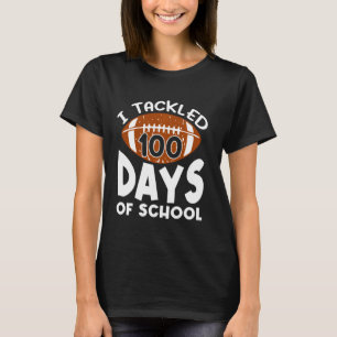 私は学校のフットボール100日を達成した 100日目 B Tシャツ