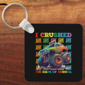 私は学校のモンスタートラックの100日をつぶした キーホルダー (正面)
