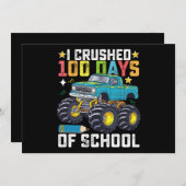 私は学校のモンスタートラックの100日をつぶした 招待状 (正面/裏面)