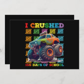 私は学校のモンスタートラックの100日をつぶした 招待状 (正面/裏面)