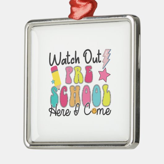 私は学校の前を見てく来れ メタルオーナメント (左)