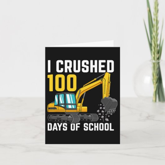 私は学校の少年の掘削機の100日をつぶした カード (正面)