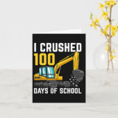 私は学校の少年の掘削機の100日をつぶした カード (黄色い花)