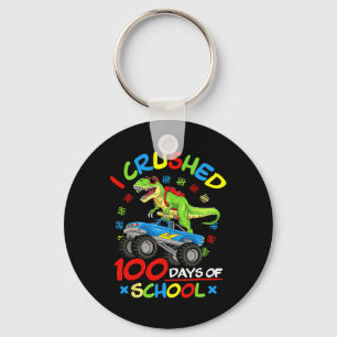 私は学校の少年モンスタートラックの100日をつぶした キーホルダー