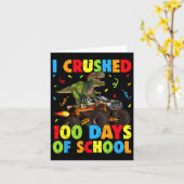 私は学校の恐竜モンステの100日おもしろいを粉砕した カード (黄色い花)