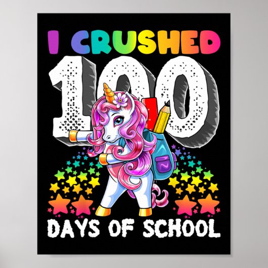 私は学校の日100個のユニコーンの贈り物を粉砕した ポスター (正面)