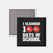 私は学校の日100日Bの100レスリングを叩いた マグネット (正面/裏面)