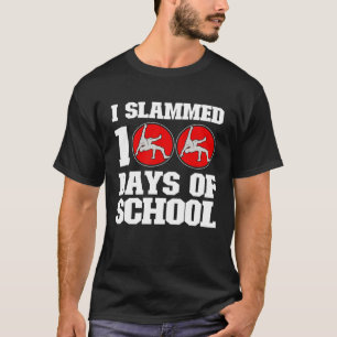 私は学校の日100日Bの100レスリングを叩いた Tシャツ