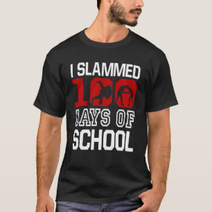 私は学校の日100日Bの100レスリングを叩いた Tシャツ