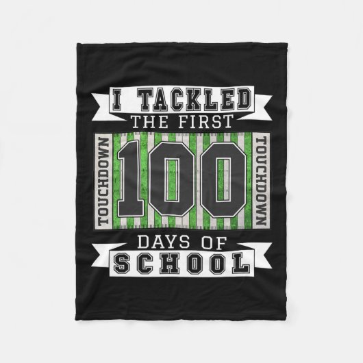 私は学校の最初の100日に取り組んだ – サッカー フリースブランケット (正面)